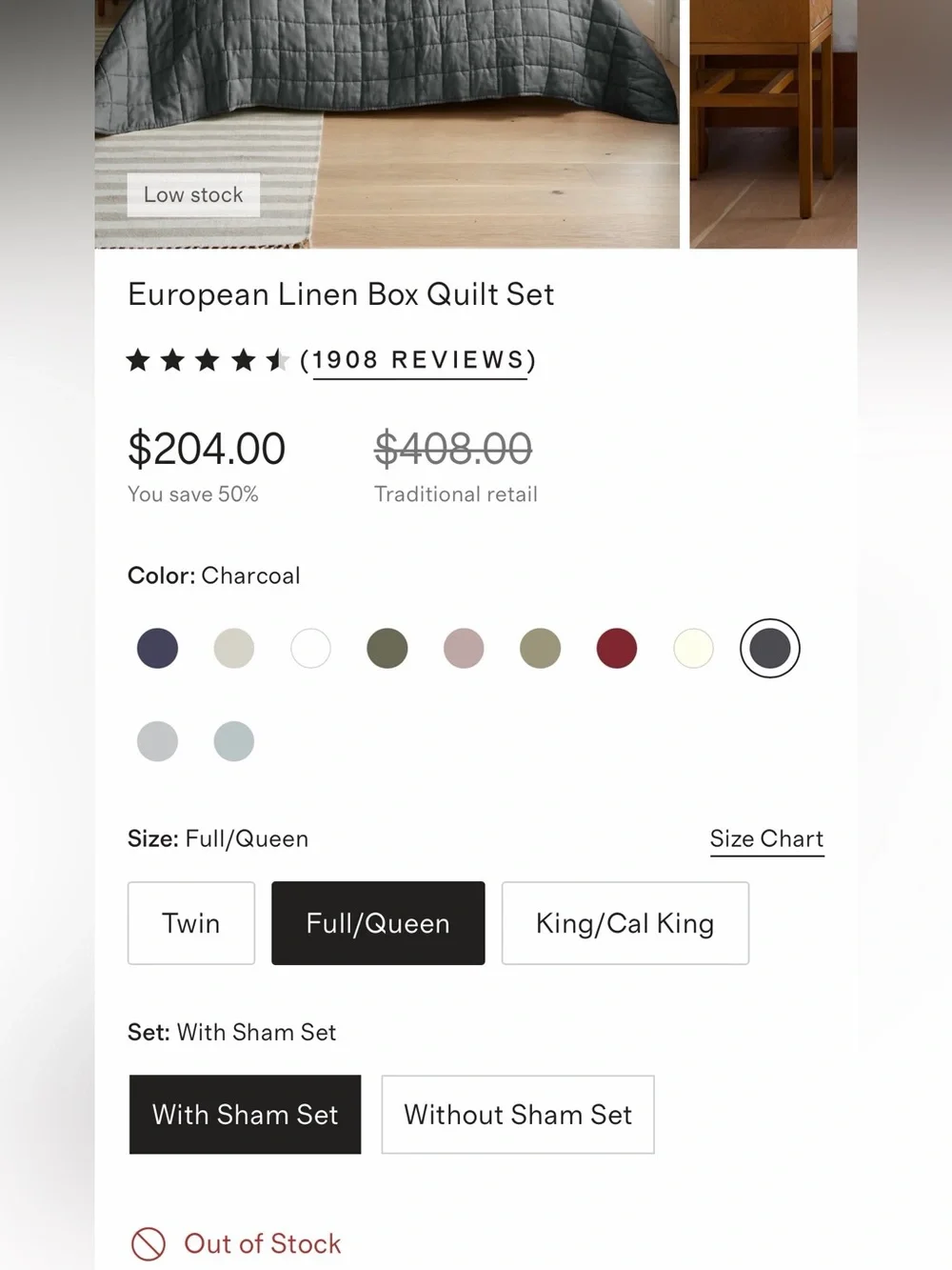 Quince 100% Linen Quilt and Shams